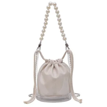

New Fashion Handbags Pearl Pvc Transparent Messenger Bag Shoulder Bag Jelly Bag Handbag