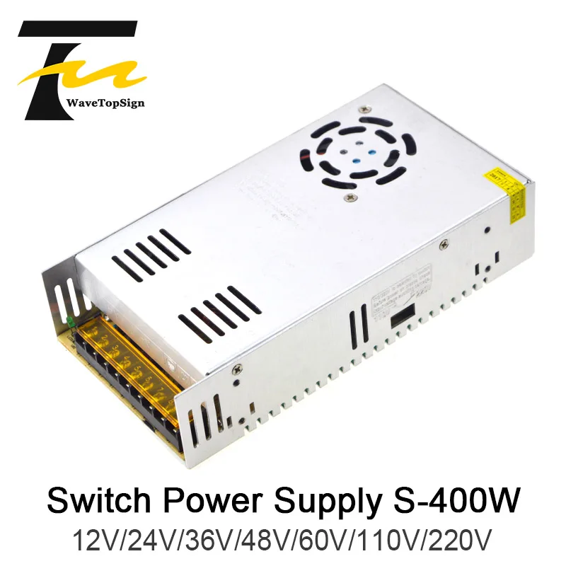 

WaveTopSign AC220 to 0-24V 400W Regulated DC Adjustable Switching Power Supply 12V 36V 48V 60V 110V 220V