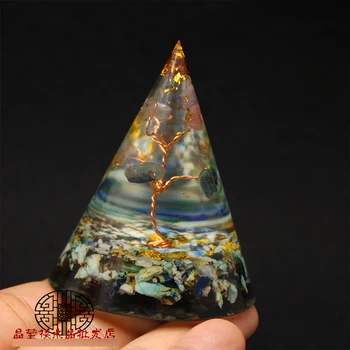 

Orgonite Pyramid Orgone Healing Energy Metatron Natural Crystal Rock Quartz Jewelry Turquoise Stone Reiki Chakra Gift Home Decor