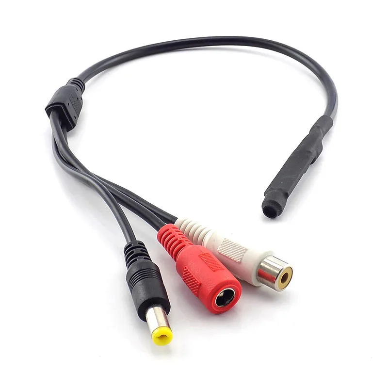 Mini CCTV Audio Microphone Mic for Security Audio camera Sound Monitor Pick Up RCA Power Cable for CCTV Camera DVR H10 microphone sound monitor