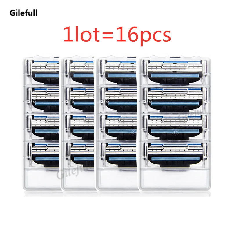 

16pcs/lot High quality Razor Blades for Men Face Care,3 layers Shaving Razor Blade Suit For Gillettee Mach3 Handle