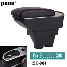 Подлокотник для Peugeot 208 2013-2020, двухслойный подлокотник с USB-зарядным интерфейсом, контейнер для хранения, украшение автомобиля, аксессуары