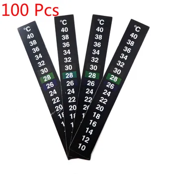 

100PCS Dual Scale 10 40-Degree C Thermometer Sticker Fish Tank Digital Aquarium Water Temperature Stick-on Adhesive Strip Part