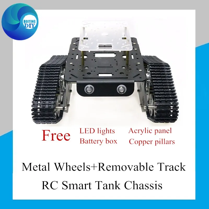 Smart Robot Tank Chassis RC Intelligent tracked Crawler Car Platform DC Motors for Arduino Raspberry Pi DIY Free Acrylic Panel