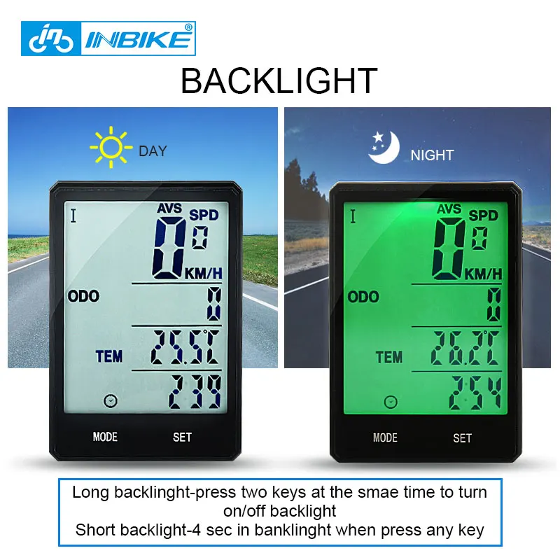INBIKE 2.8 ''большой Экран велосипедов компьютер Беспроводной велокомпьютер