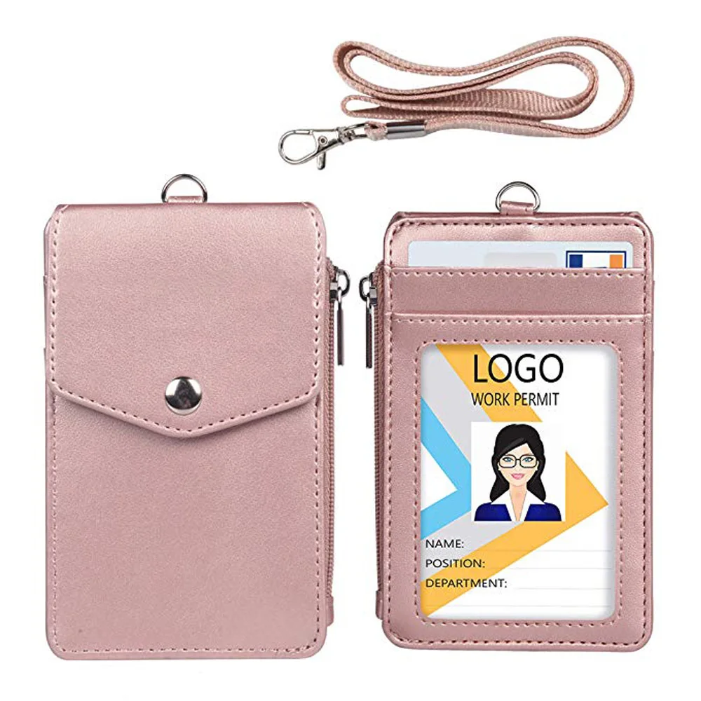 

Work ID Card Lanyard Tag Exposure Bank Card Storage Wallet Top Grade Office Personnel Work Certificate Holder