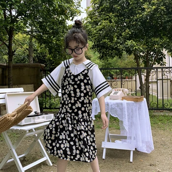 

Baby Girl 2020 Summer New French Retro Small Daisy Camisole Cotton Dress Mid-length A-line Dress Kids Clothes Free Shipping