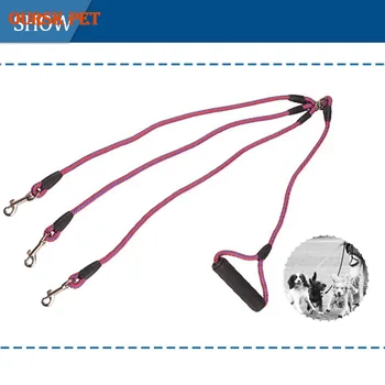 

Nylon Multipurpose Pet Leashes Detachable Pet Lead Climbing Foam Cotton Handle 1 Leash for 3 Dogs Small Dog Retraction Rope