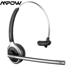 MPOW профессиональная Bluetooth беспроводная гарнитура для водителей Hands Free со встроенным микрофоном через голову наушник шумоподавление