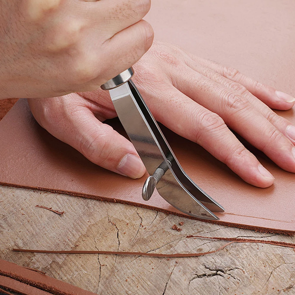 Leather Tools Adjustable Cutter DIY Handmade Leather Crimper Slotting and Grooving Device Edge Holder Leathercraft Cutting-0