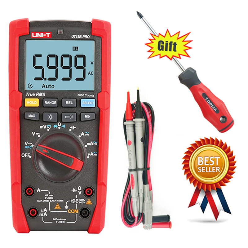 UNI T UT15B PRO / UT17B True RMS цифровой мультиметр замена для Fluke 15B +/17B + VFC подсветки CAT Ⅲ 100