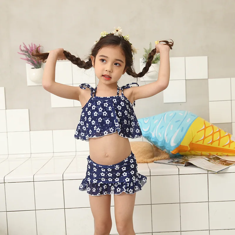 

New Style Girls Swimsuit Skirt Summer Split Two-piece Cute Baby Swimwear Fashion Beach Bikini Multicolor Swimming Suit Wholesale