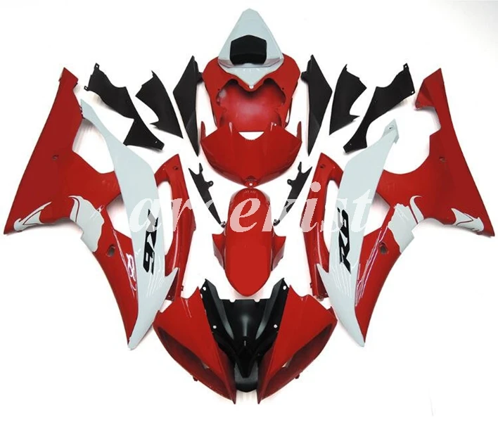 ABS литья под давлением Обтекатели комплект подходит для YAMAHA YZF-R6 2008- 08 09 10 11 12 13 14 15 16 Кузов Набор красный белый
