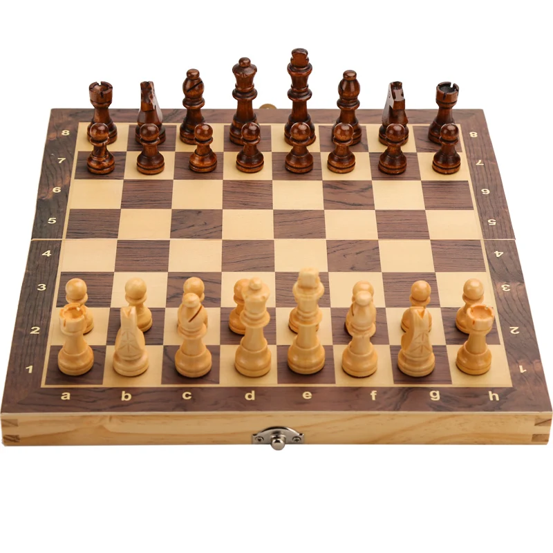 Chess Set Large Magnetic Wooden Folding Felted Game Board 39cm*39cm Interior Storage Adult Kids  Gift Family Game Chess Board chess moulds set silicone game mold diy clay epoxy resin mold for diy flying chess game mold for kids adult family dropship