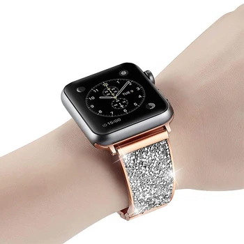 

Luxury Diamond strap For Apple Watch band 40mm 38mm bracelet strap Bling Czech stone Women Lady Watchband for iwatch series 4