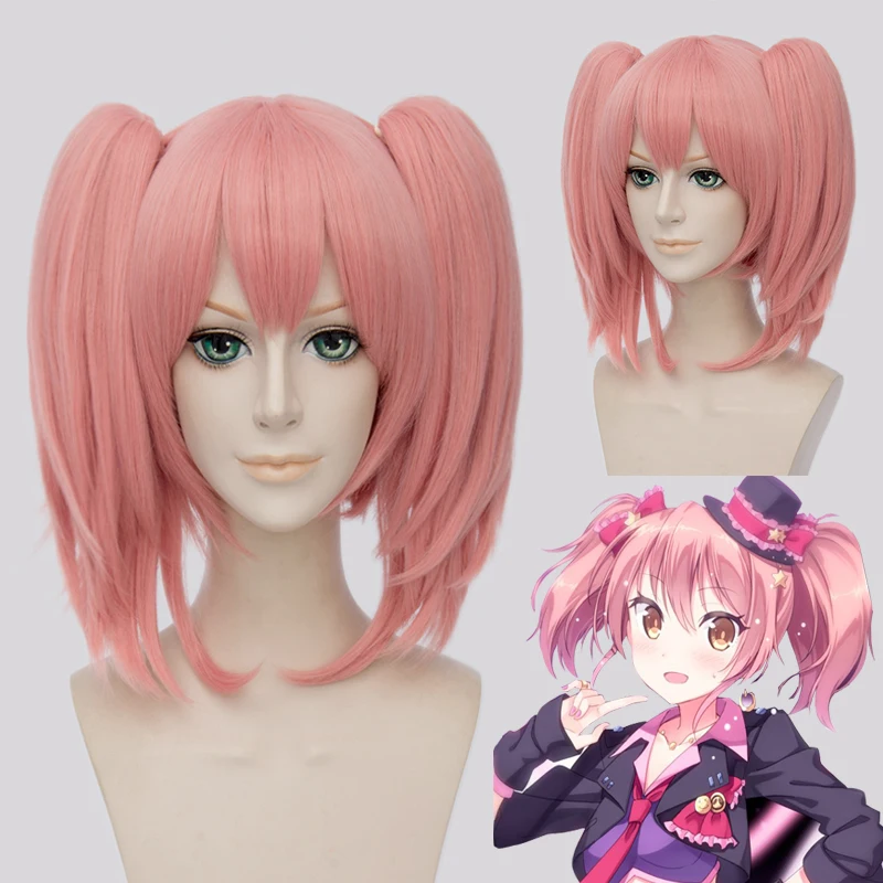 

(Alice-Wig 140) Heat Resistant Fiber Hairpiece Synthetic Hair Wig Anime Cinderella Girls Mika Jougasaki Pink Cosplay Wig