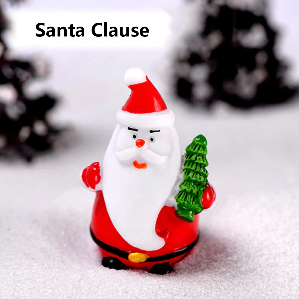 1 шт. подарок Кукольный дом, игрушки бонсай Рождественский Декор микро пейзаж Санта Клаус фигурки, миниатюры снеговик DIY декорации аксессуары - Цвет: Santa Claus