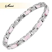 Vivari Дамская Мода изящная керамическая браслет из нержавеющей стали с кристаллами модные ювелирные изделия