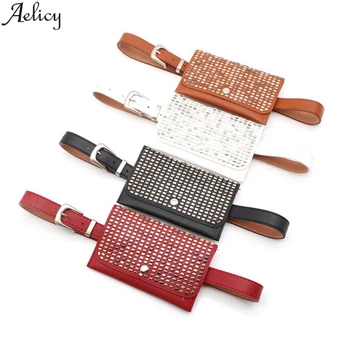 

Aelicy New Belt Bag Rivet Pattern Belt Bag Women's Belt Mobile Phone Bag Small Chest Bag Retro Lady Belt Crossbody Bag