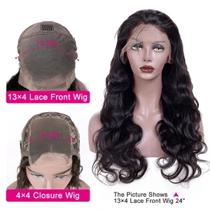 Image 3 - Pelucas de cabello humano con onda de encaje en el cuerpo 13x4 para mujeres negras línea de pelo pre desplumado con pelo de bebé baja proporción cabello Remy 130% densidad