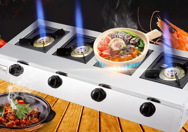 4 gas burners gas cooktops Home Built-in Freestanding Dual Use Gas Stove Rental Integrated Cooktop 3