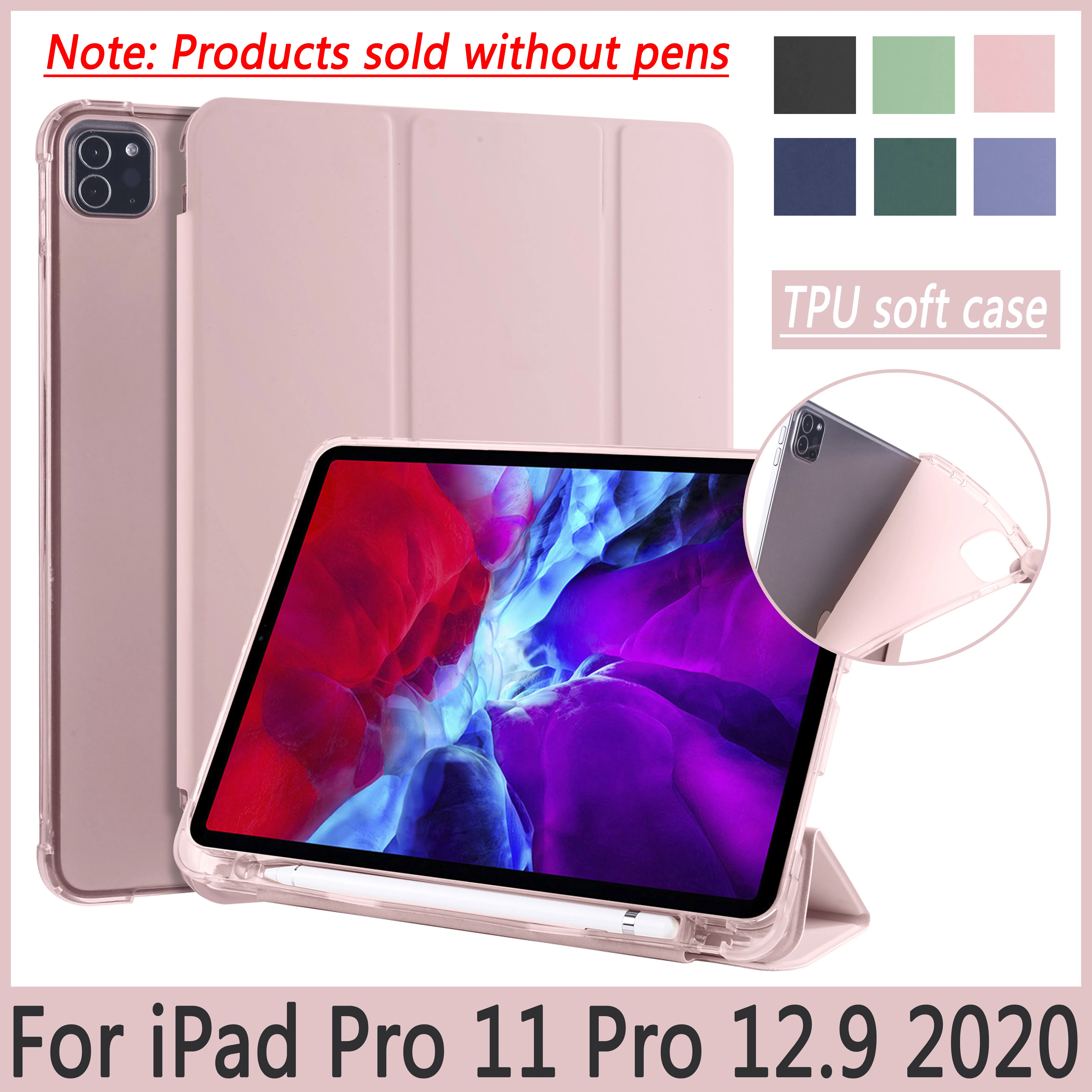 Per Il Caso Di Ipad Pro 11 12.9 2020 2Nd Generation Con La Matita Del Supporto Della Copertura Multi-Fold Cuoio Dell'Unità Di Elaborazione Magnet Smar