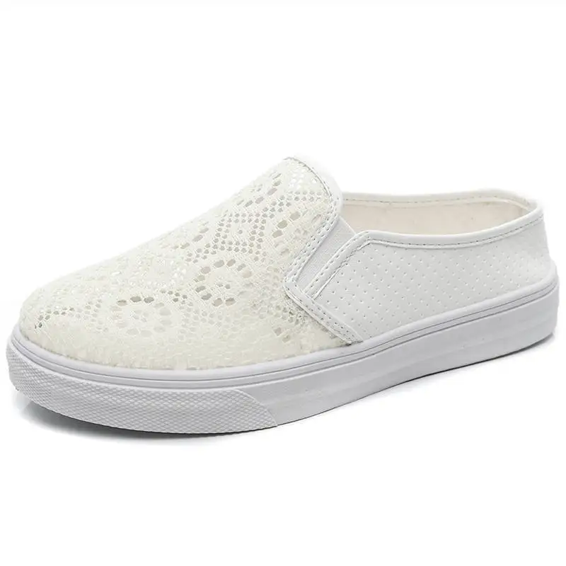 Hot Women Thick Bottom Shoes Summer 2021 Trend Half Slippers Tow Beach Women Breathable Flying Woven Non-slip Wear Personality