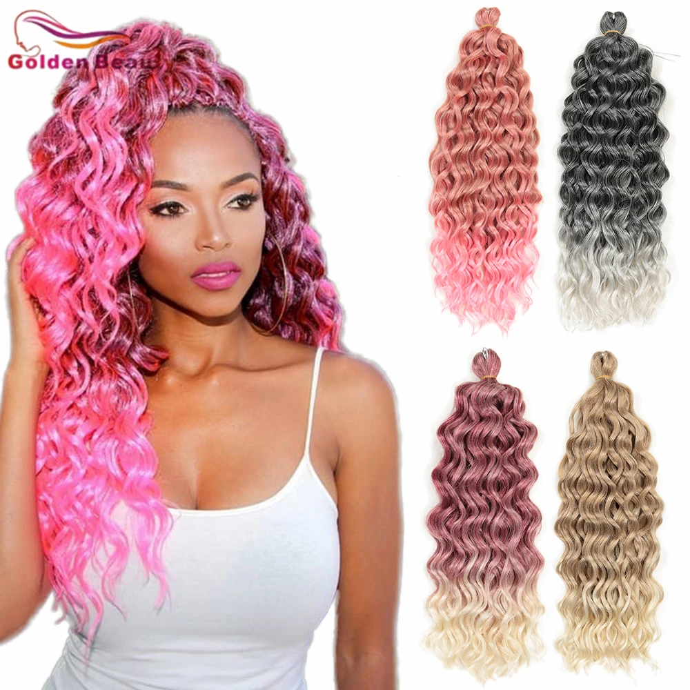 Golden Beauty Natural Synthetic Hair Extensions Water Wave Deep