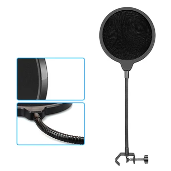 

Microphone Pop Filter Dual Layered Wind Pop Screen Mic Shield Pop Filters Microphone Accessories Dropshipping