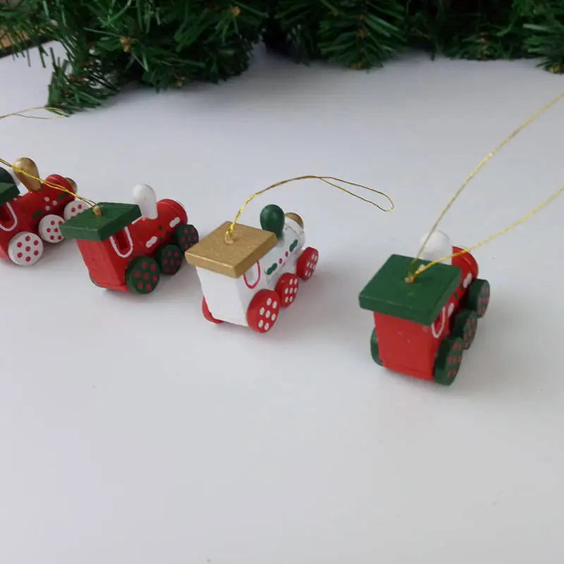 6 шт./компл. деревянный локомотив рождественские украшения Детские Подарочные игрушки Рождественская игрушка украшения вечерние украшения для дома Navidad