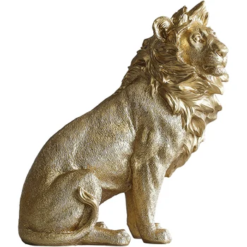 

NORDIC LUXURIOUS GOLD LUCKY ANIMALS STATUE LEOPARD ELEPHANT LION ARTS SCULPTURE RESIN CRAFTS HOME DECORATIONS ORNAMENT R30476
