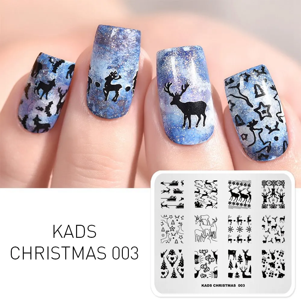 CHRISTMAS 003 Новинка 7*8 см штамповки пластины красота дизайн из нержавеющей стали шаблоны для дизайна ногтей DIY Рождественский трафарет печать штамп-печатка - Цвет: CHRISTMAS 003