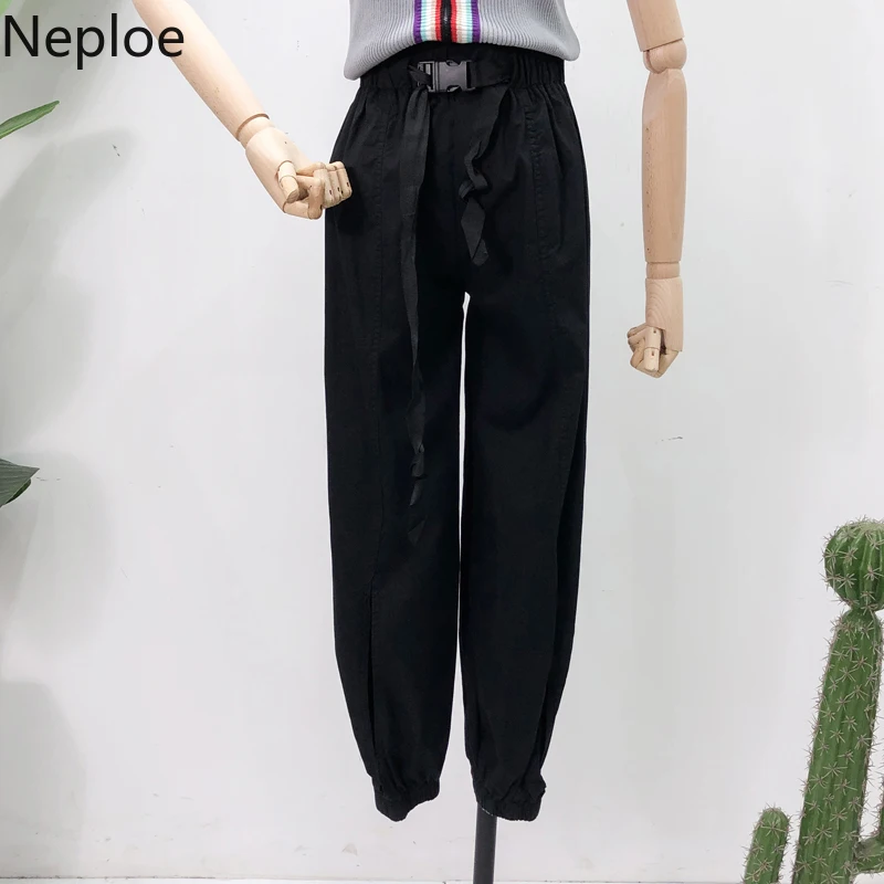 Neploe осень уличная Женская Брюки карго Harajuku спортивные штаны длиной до щиколотки Pantalon Высокая талия Свободные женские брюки