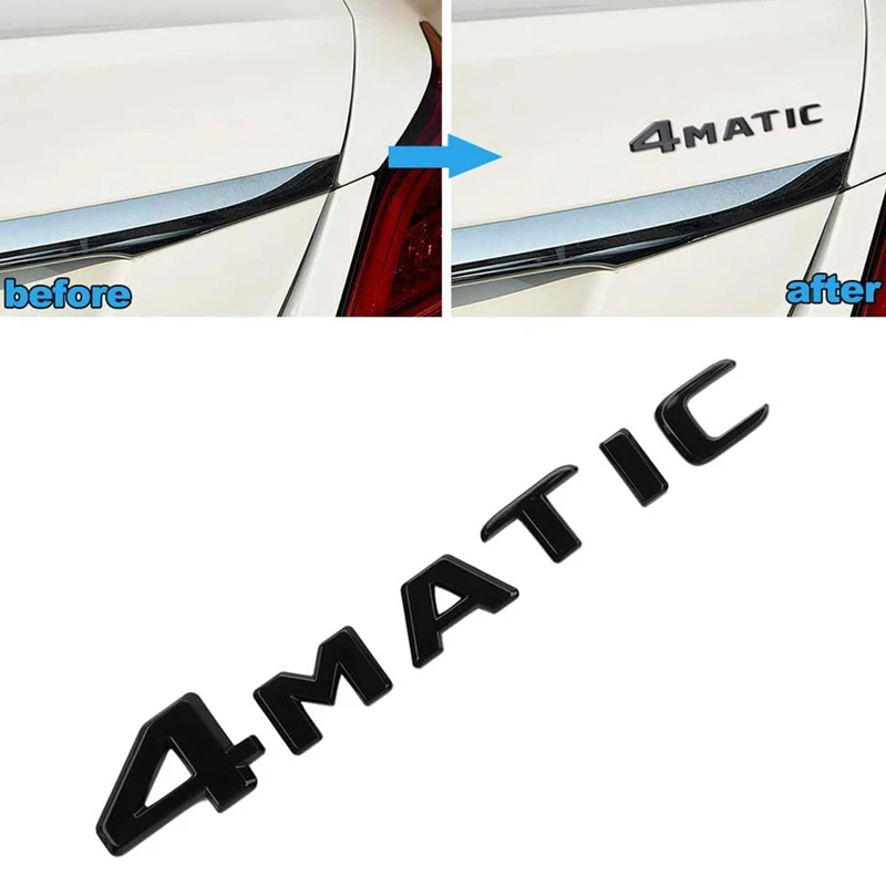 4MATIC 자동 트렁크 도어 펜더 범퍼 배지 데칼 엠블럼 접착 테이프 스티커 교체, 메르세데스-벤츠