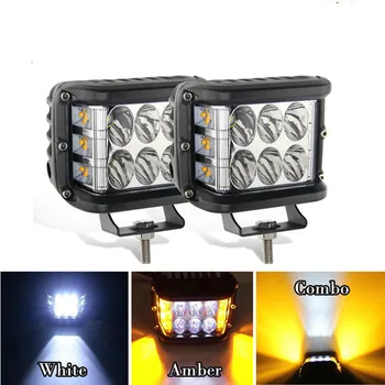 

4 Inch LED Work Light 12V 60W Strobe Side Shooter Flashing Auto Driving Fog Light Bar for Trucks ATV Boat SUV