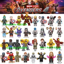 Капитан Марвел, Мстители, фигурки Железного человека, перец, древний человек-паук, звезда, лорд, Тор, танос, военная машина, строительные блоки, кирпичи, игрушки