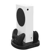 

Game Console Cooling Vertical Stand Holder for Xbox Series S Dual Controller Charger Base Station with USB HUB Gamepad Charging
