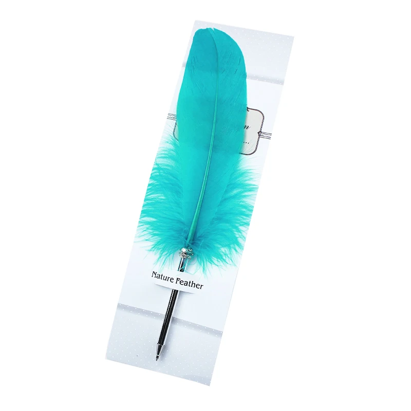 Peacock Blue 14 цветов модные перо Шариковая ручка для свадьбы подарки для школы и офиса Kawaii поставки дешевые продажи - Цвет: Peacock Blue