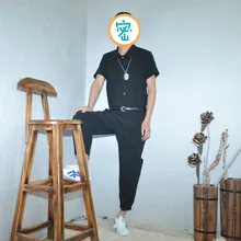 Оригинальная Мужская 9 штанов сезон весна-лето рабочие комбинезон свободного кроя штаны-шаровары луч Штаны комбинезон с отворотами, костюм