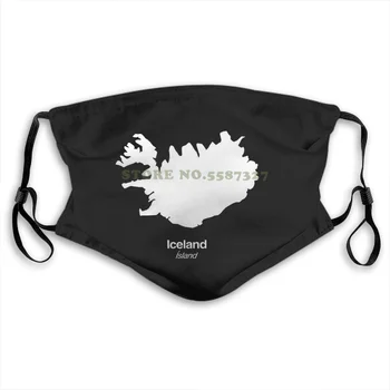 

Face Mask Iceland Country Silhouette Crewneck 7 Colours Anti Dust With Filter For Men For Women Kids Girl Boy Teens Masks