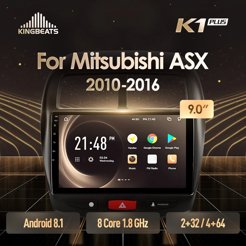 KingBeats штатное головное устройство Mitsubishi ASX 1 C4 Peugeot 4008 GPS Android 8.1 автомагнитола на андроид магнитола для Мицубиси АСХ 1 автомобильная мультимедиа Octa Core 8 core*1.8G DDR4 2G ROM 32G RAM / 4+64G