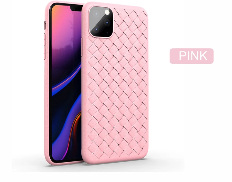 Мягкий чехол для телефона для iPhone X XS 11 Pro Max Роскошный зеленый сетчатый чехол s для iPhone 6 6s 7 8 Plus XR XS чехол силиконовые аксессуары - Цвет: Pink