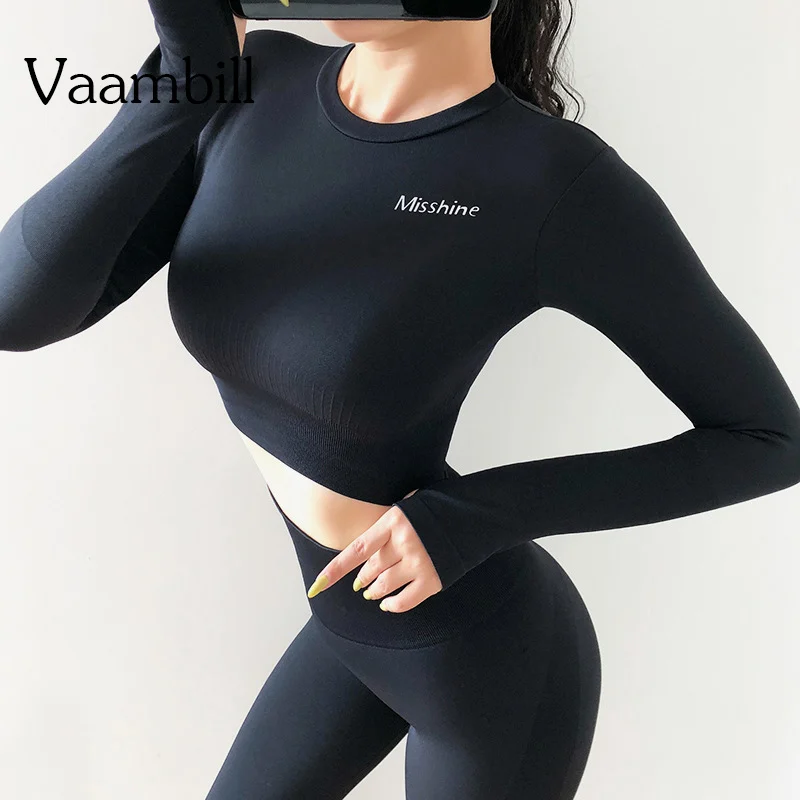 

Womens Fitness Tshirt Sports T-shirt Long Sleeve Sport T Shirt Yoga Gym Crop Top Workout Tops For Women Running Sportswear