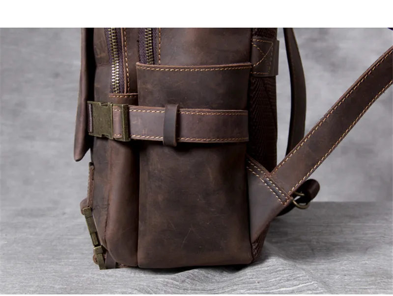 PNDME Винтажный Мужской рюкзак из воловьей кожи с защитой от кражи, повседневный высококачественный рюкзак из натуральной кожи для путешествий, сумка для ноутбука
