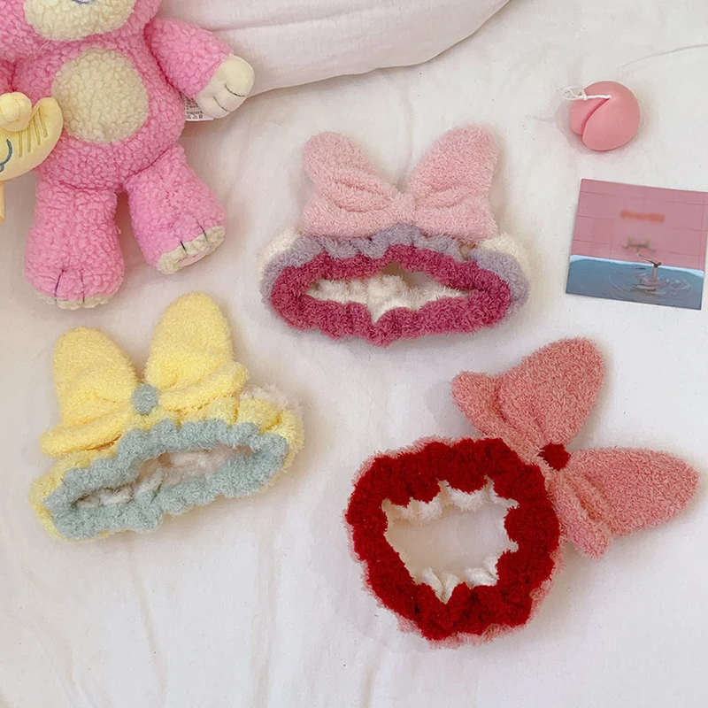 

Women Girls Headwear Butterfly Hairband Soft Elastic Cute Cartoon Japanese Style 1PC Hair Accessories Plush Big Bow Hairband