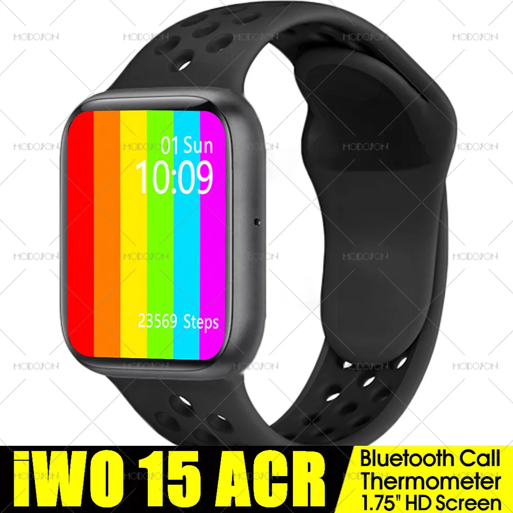 MODOSON Смарт часы iwo 15 ACR W26 серии 6 1 75 дюймовым экраном сердечного ритма умные фитнес