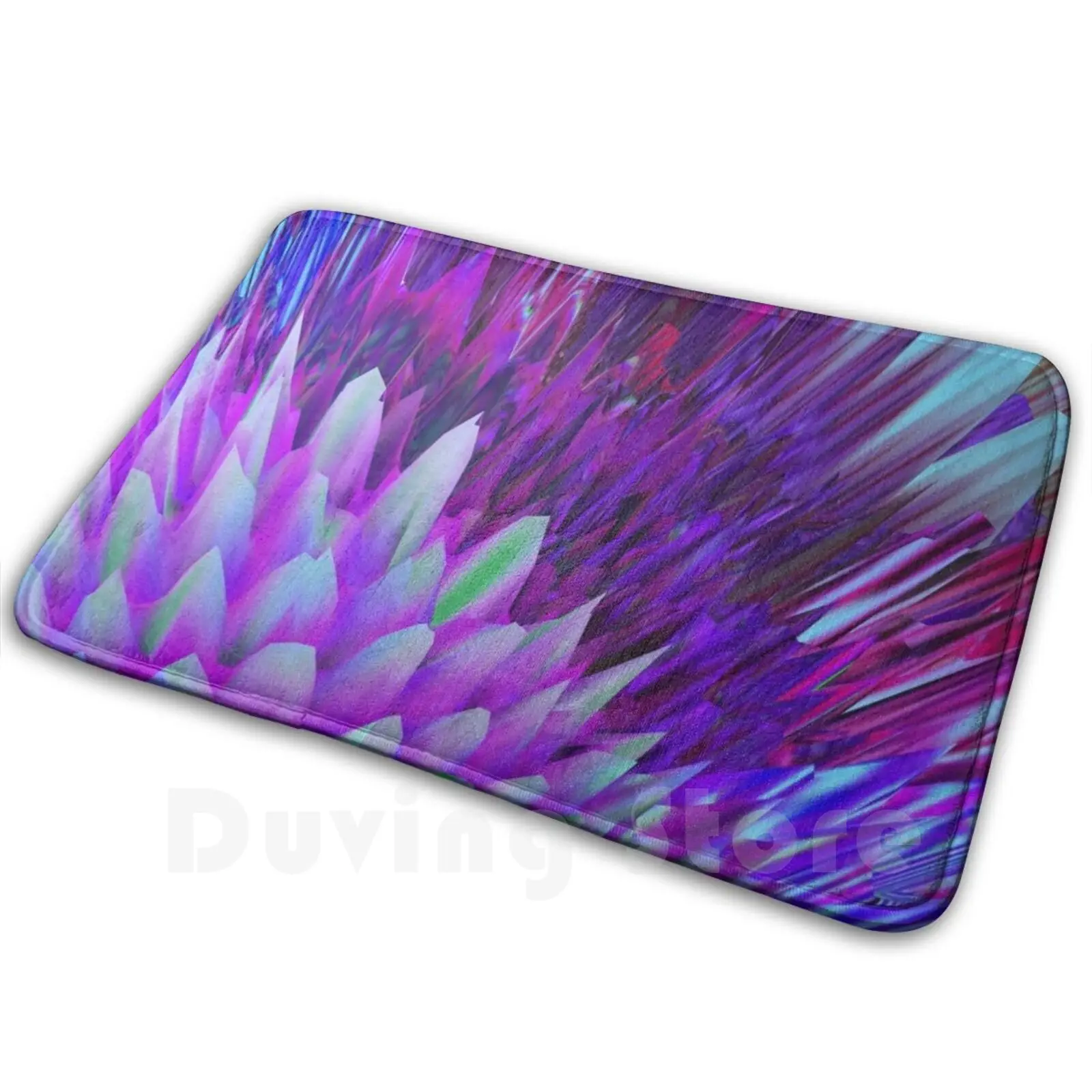 Bloom Tappeto Mat Tappeto Cuscino Morbido Eliza Pall Eliza Pall Art Sperimentale Glitch Strano Viola 3D Abstract Avant Garde