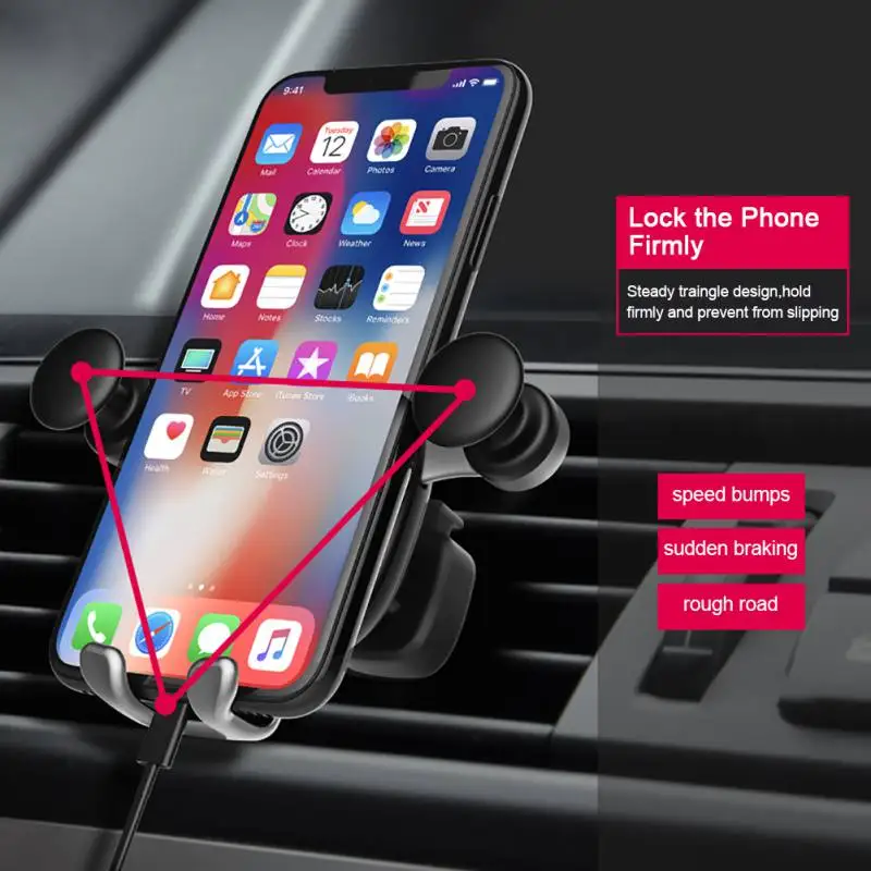 Универсальный автомобильный держатель для iPhone 8X7 P Gravity Reaction Air Vent держатель подставка для мобильного телефона для samsung S9 S8 Xiaomi
