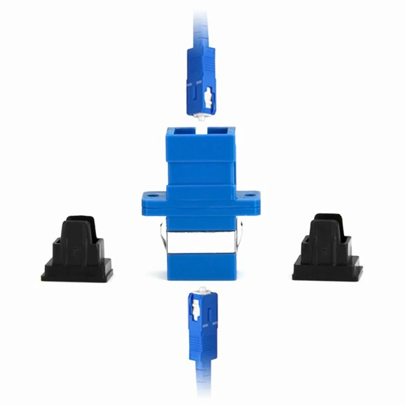 Adaptador de Fibra Frete Grátis Único Modo Simples Duplex Azul Óptica Flange Cabeça Acoplador Conector sc - Upc 6 Fibra Óptica Patch Cord