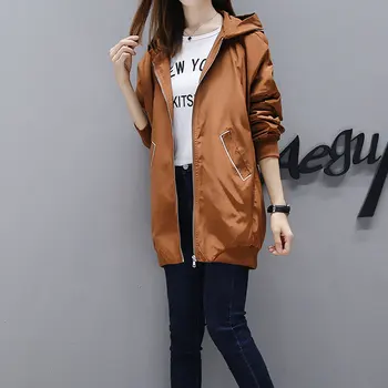 

Fashion Long Trench Coats For Women 2020 Spring Autumn Windbreaker Outerwear Female Hooded Coats